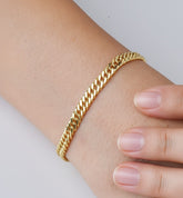 14k Solid Gold Plain Singapore Bracelet 4.20 mm – Real Gold Chain Jewelry, Dainty Minimalist Gift for Women